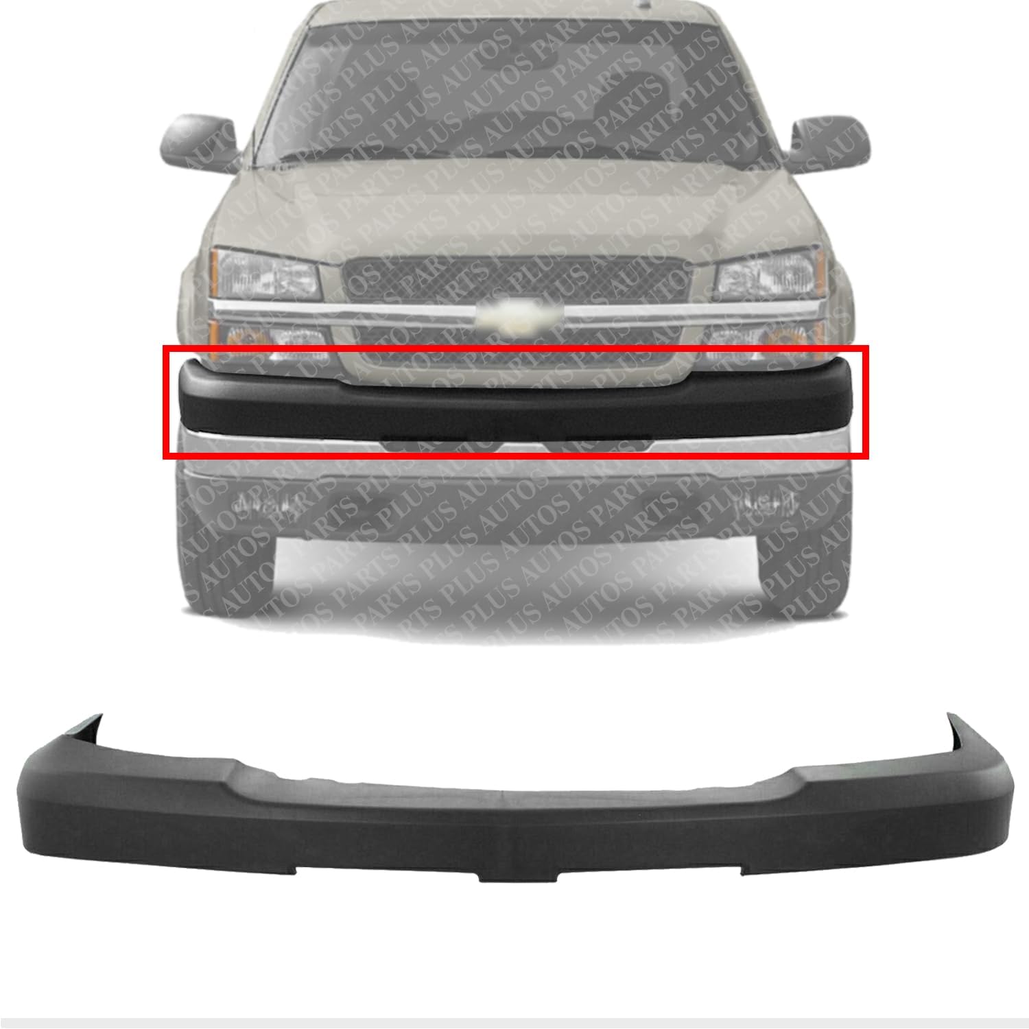 Front Bumper Upper Cover Textured Direct Replacement Compatible With 2003-2006 Chevrolet Silverado 2500HD 3500 GM1051109 15139804