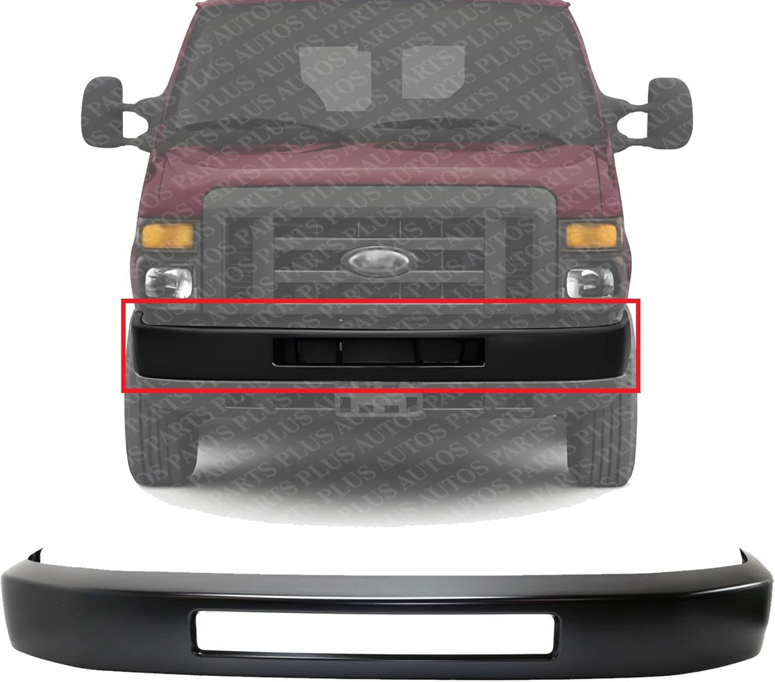 Front Bumper Primed Direct Replacement Compatible With 2008-2019 Ford Econoline FO1002409 8C2Z17757APTM