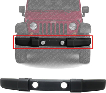 Front Bumper Cover Textured With Fog Light & Tow Hook Holes Direct Replacement Compatible With 2007-2018 Jeep Wrangler CH1000900 1FN67RXFAA