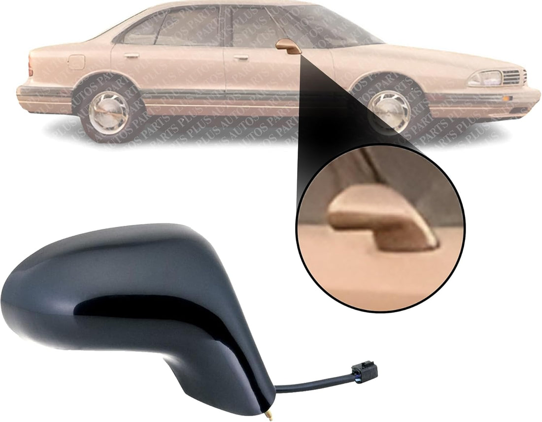 Front Power Mirror Manual Adjust Non-Heated Primed Right passenger Side Direct Replacement Compatible With 1992-1999 Buick LeSabre GM1321138 20744294