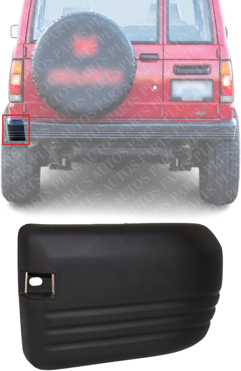Rear Bumper End Cap Primed Left Driver Side Direct Replacement Compatible With 1989-1991 Isuzu Trooper IZ1104117 8944886240