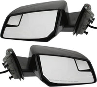 Set Of 2 Front Power Mirror Manual Folding Heated Primed Left Driver & Right Passenger Side Direct Replacement Compatible With 2009-2017 Chevrolet Traverse GM1320383 GM1321383