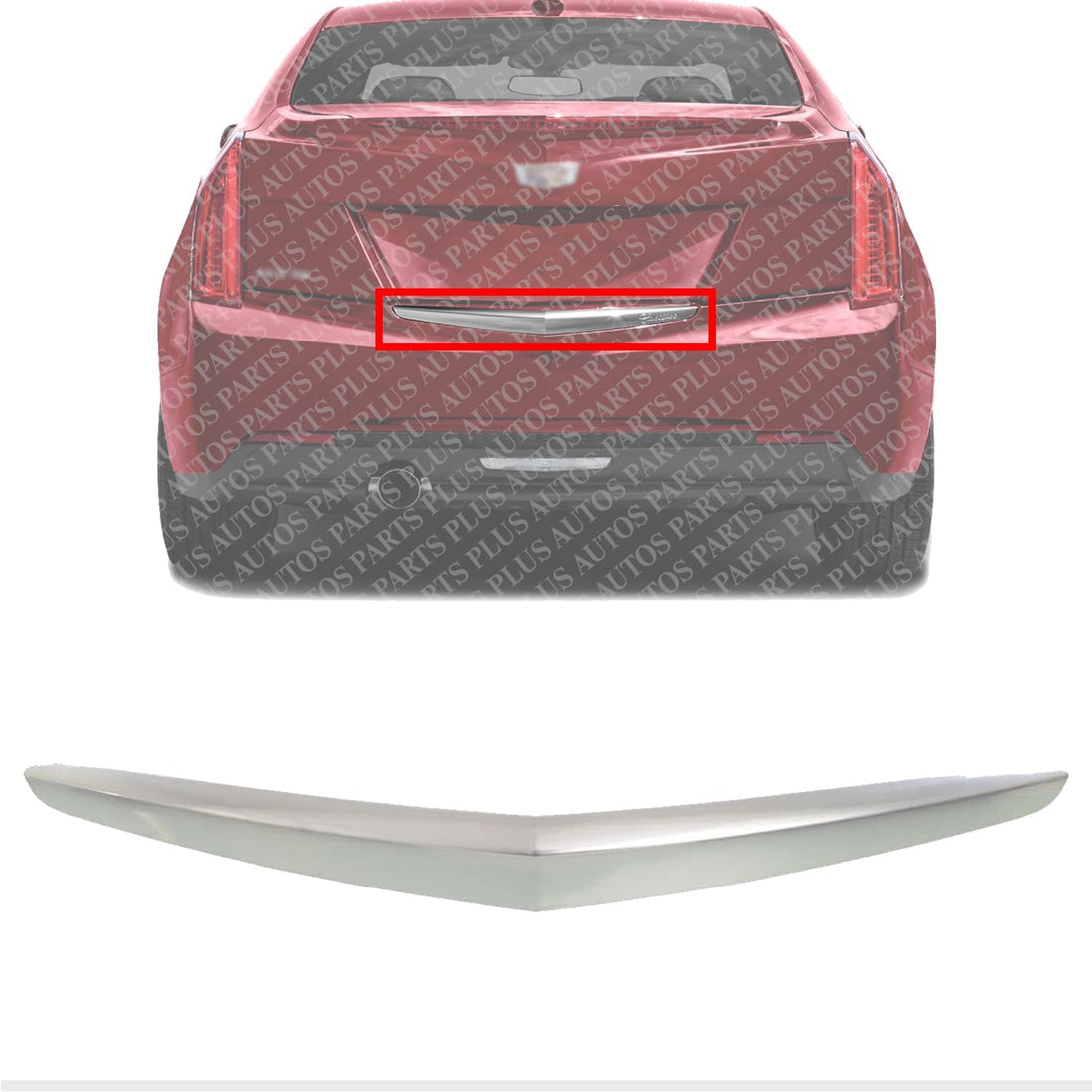 Rear Bumper Molding Chrome Direct Replacement Compatible With 2013-2018 Cadillac ATS GM1144114 20907953