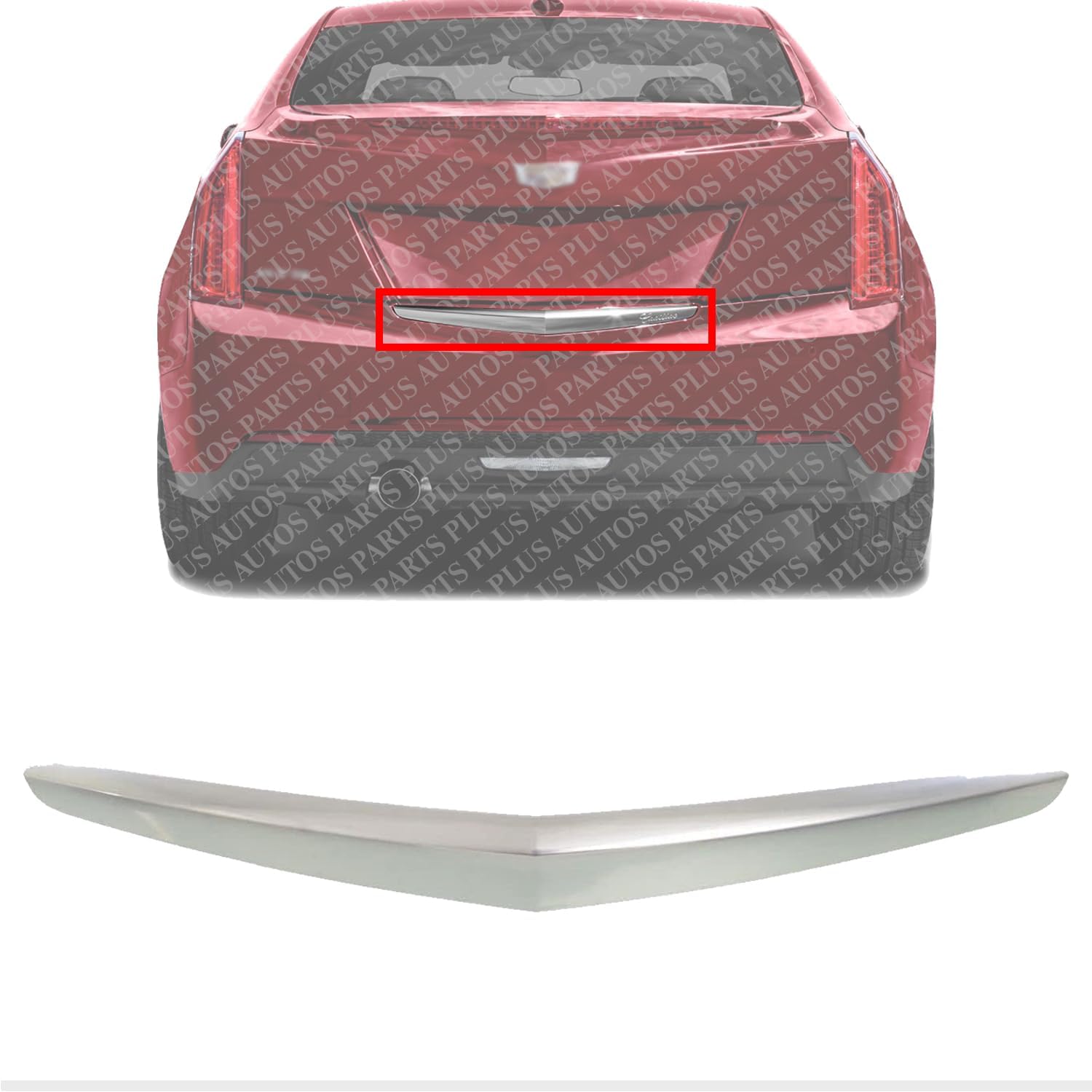 Rear Bumper Molding Chrome Direct Replacement Compatible With 2013-2018 Cadillac ATS GM1144114 20907953