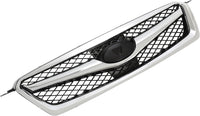 Front Grille Chrome Shell With Black Insert Plastic Direct Replacement Compatible With 2010-2012 Subaru Legacy SU1200142 91121AJ03B