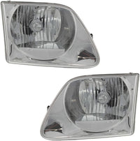 Set Of 2 Front Head Light Assembly Left Driver & Right Passenger Side Direct Replacement Compatible With 1997-2003 Ford F-150 FO2502182 FO2503182 3L3Z13008FA 3L3Z13008EA