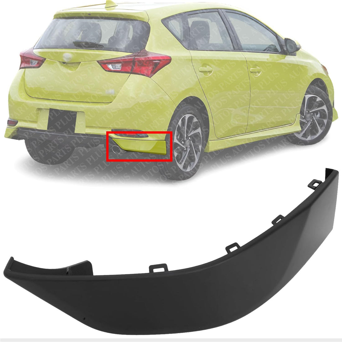 AUTOS PARTS PLUS Rear Bumper Lower Valance Right Passenger Side Direct Replacement Compatible With 2016 Scion iM / 2017-2018 Toyota Corolla TO1105139 7689512100C0