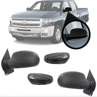 AUTOS PARTS PLUS Front Power Mirror Manual Folding With 1 Primed And 1 Textured Cap Right & Left Side Direct Replacement Compatible With Silverado/Sierra 1500 2007-2013/2500 HD 3500 HD 07-14