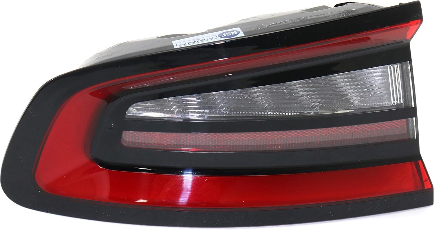 Tail Light Outer Assembly Left Driver Side Direct Replacement Compatible With 2015-2022 Dodge Charger CH2800208 68213145AD