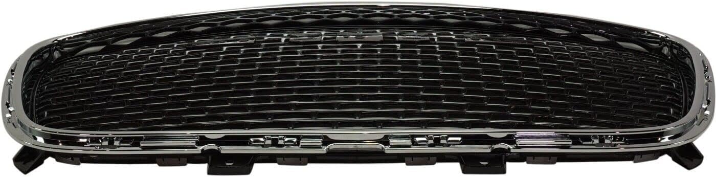 Front Grille Chrome Shell With Painted Silver Gray Insert Direct Replacement Compatible With 2015-2022 Chrysler 300 CH1200394 5SW16LAUAE