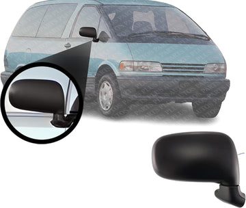 Front Power Mirror Manual Folding Non-Heated Textured Plastic Right Passenger Side Direct Replacement Compatible With 1991-1997 Toyota Previa TO1321158 8791028290