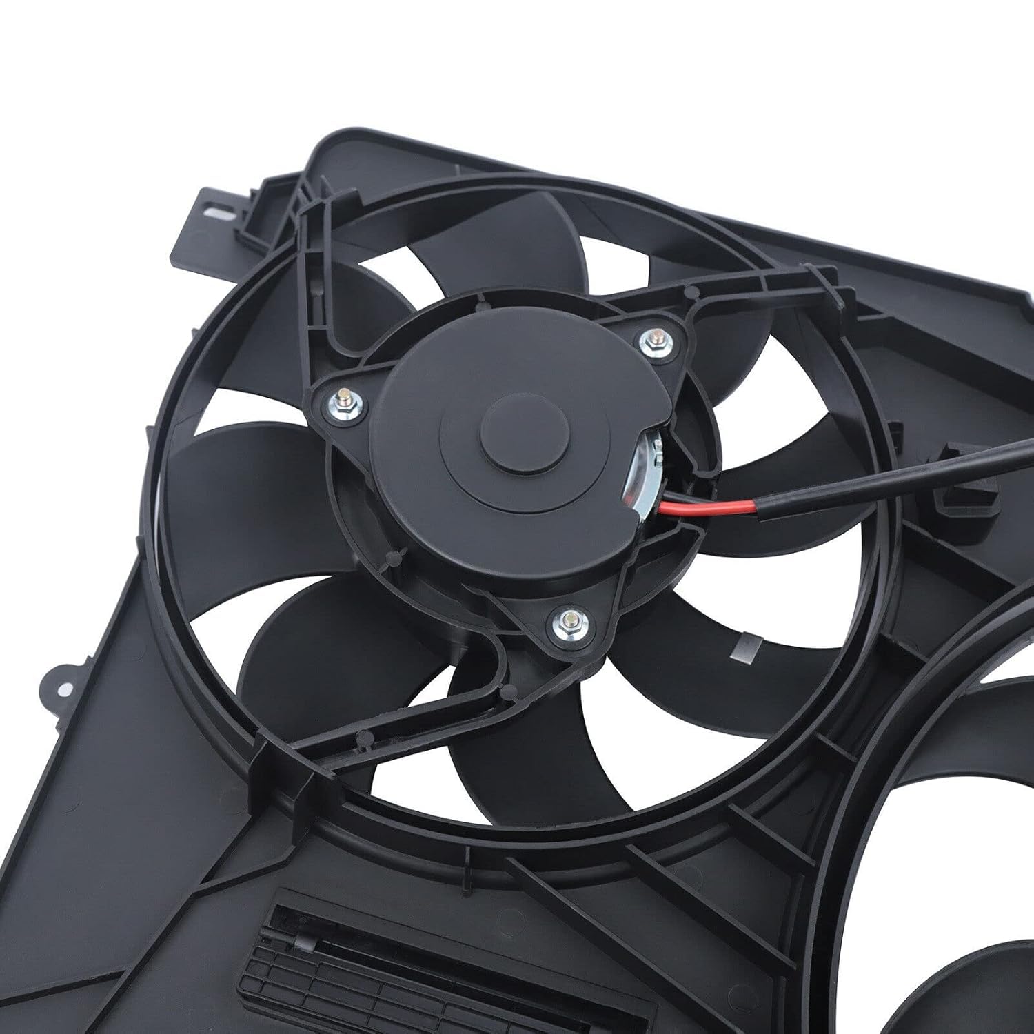 Front Radiator Dual Cooling Fan Assembly Plastic Direct Replacement Compatible with 2008-2015 Volvo S80 / 2010-2017 Volvo XC60 VO3115116 306686296 31686808
