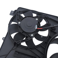 Front Radiator Dual Cooling Fan Assembly Plastic Direct Replacement Compatible with 2008-2015 Volvo S80 / 2010-2017 Volvo XC60 VO3115116 306686296 31686808