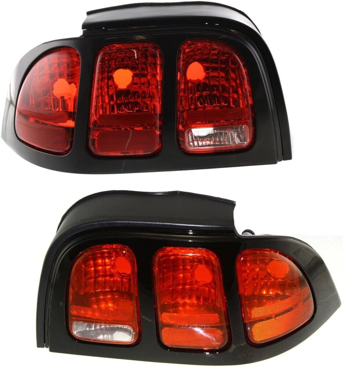 Set Of 2 Tail Lights Lens And Housing Right Passenger & Left Driver Side Direct Replacement Compatible With 1996-1998 Ford Mustang FO2800142 FO2801142 F7ZZ13405CA F7ZZ13404CA