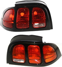 Set Of 2 Tail Lights Lens And Housing Right Passenger & Left Driver Side Direct Replacement Compatible With 1996-1998 Ford Mustang FO2800142 FO2801142 F7ZZ13405CA F7ZZ13404CA