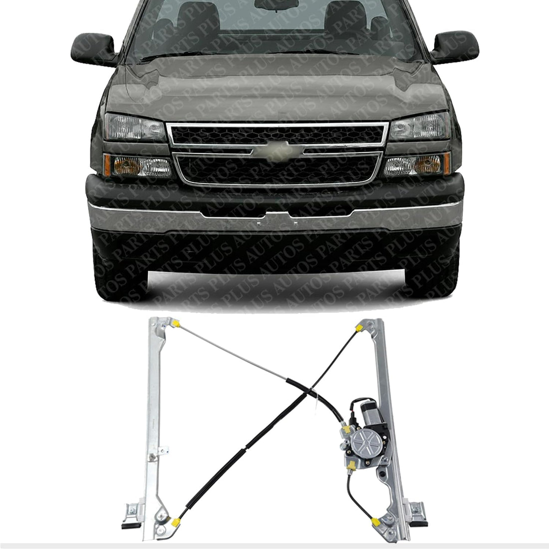Front Window Regulator with Motor Right Passenger Side Direct Replacement Compatible with 1999-2007 Chevrolet Silverado/GMC Sierra GM1350110 19120846