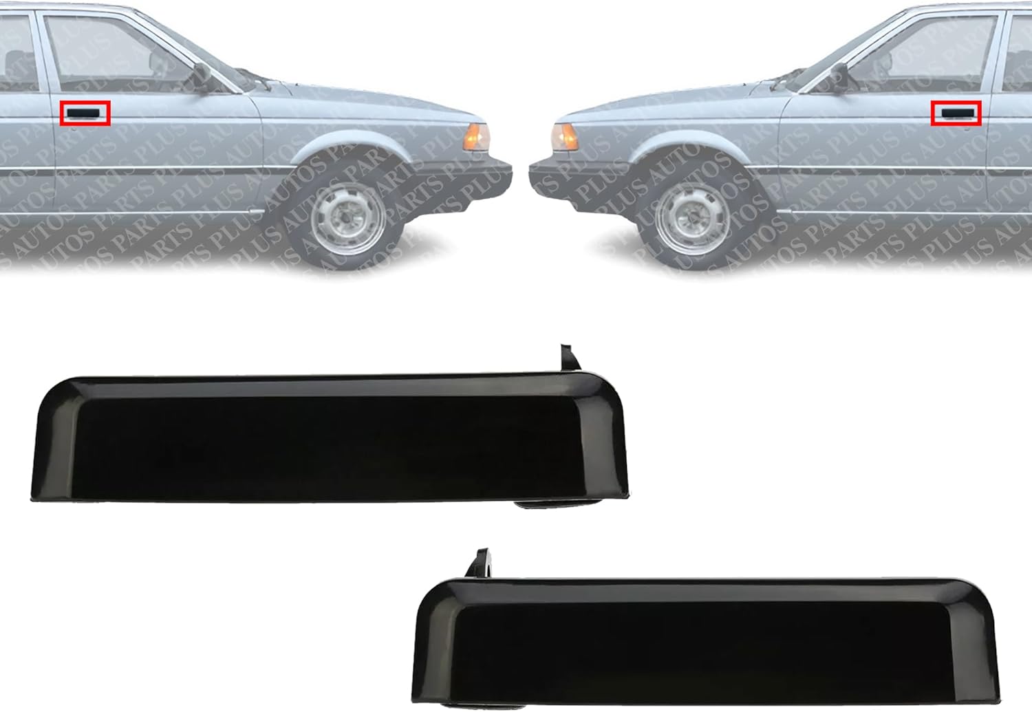 Front Exterior Door Handle Textured Left Driver & Right Passenger Side Direct Replacement Compatible with 1986-1997 Nissan Pickup NI1310102 NI1311102 8060601A10 8060701A10