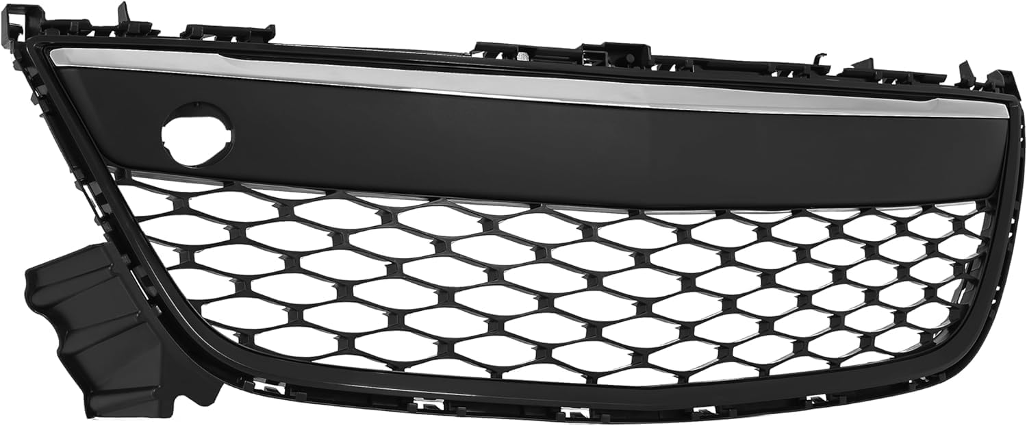 Front Bumper Grille Black With Chrome Trim Direct Replacement Compatible With 2010-2012 Mazda CX-7 MA1036121 EH44501T0H