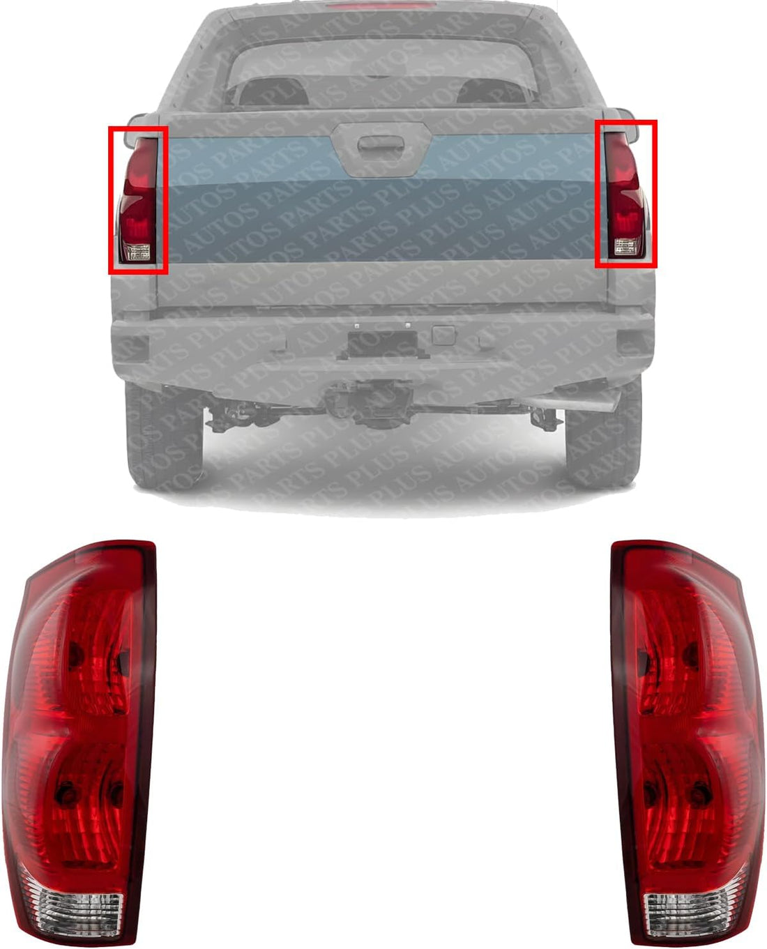 Set Of 2 Tail Light Assembly Right Passenger & Left Driver Side Direct Replacement Compatible With 2002-2006 Chevrolet Avalanche GM2801153 GM2800153 15092493 15771437