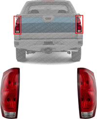 Set Of 2 Tail Light Assembly Right Passenger & Left Driver Side Direct Replacement Compatible With 2002-2006 Chevrolet Avalanche GM2801153 GM2800153 15092493 15771437