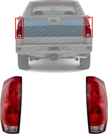 Set Of 2 Tail Light Assembly Right Passenger & Left Driver Side Direct Replacement Compatible With 2002-2006 Chevrolet Avalanche GM2801153 GM2800153 15092493 15771437
