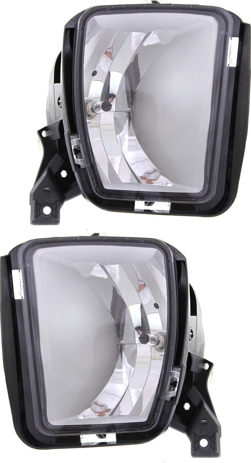 AUTOS PARTS PLUS Set of 2 Front Fog Light Assembly Left Driver & Right Passenger Side Direct Replacement Compatible With 2013-2018 Ram 1500 CH2593147 CH2592147 68104820AC 68104821AD