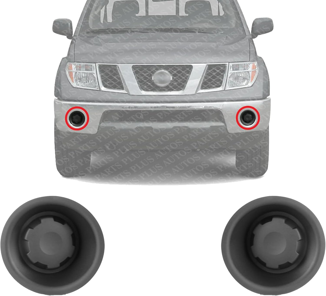 Set Of 2 Front Fog Light Cover Primed Right Passenger & Left Driver Side Direct Replacement Compatible With 2005-2019 Nissan Frontier NI1039118 NI1038118 62256EA810 62257EA810