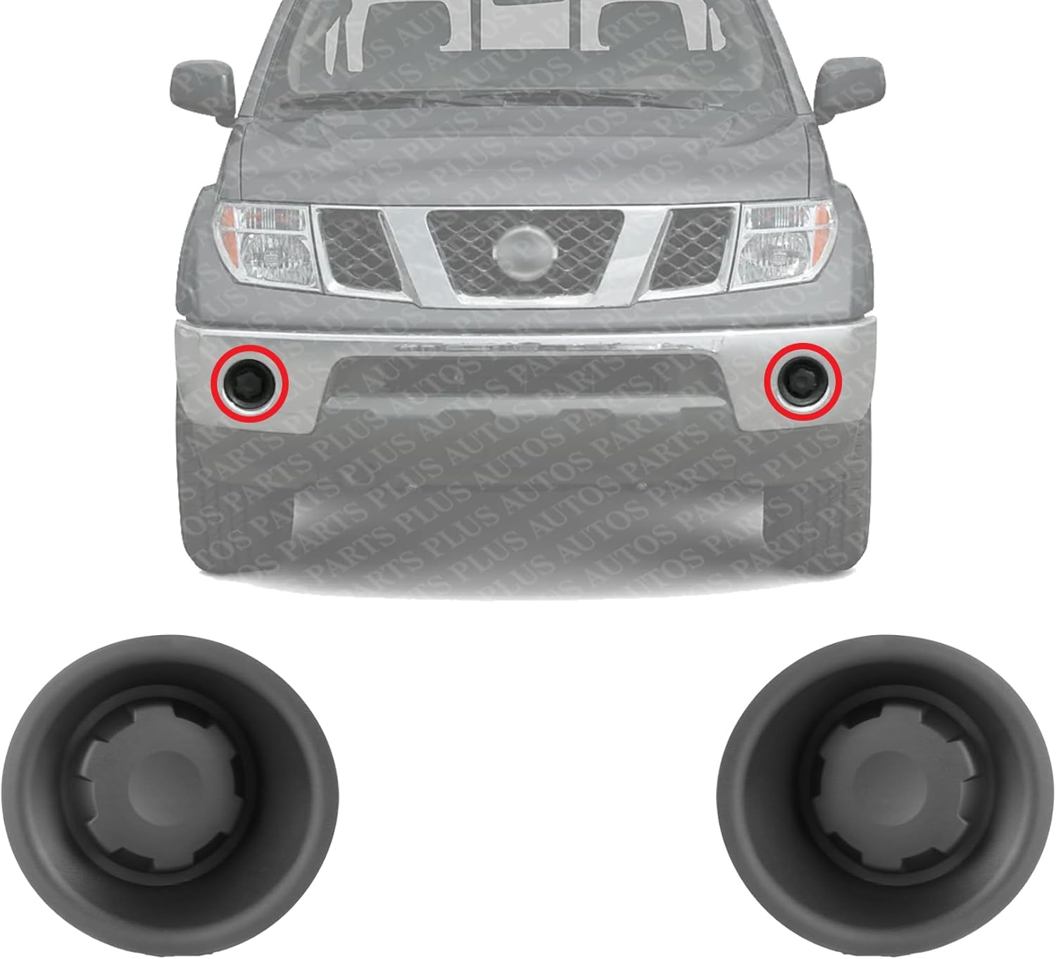 Set Of 2 Front Fog Light Cover Primed Right Passenger & Left Driver Side Direct Replacement Compatible With 2005-2019 Nissan Frontier NI1039118 NI1038118 62256EA810 62257EA810