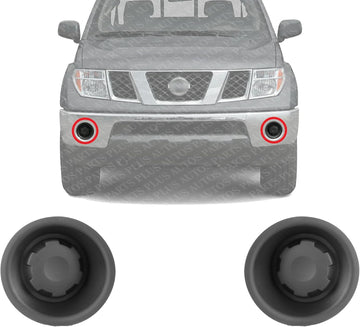 Set Of 2 Front Fog Light Cover Primed Right Passenger & Left Driver Side Direct Replacement Compatible With 2005-2019 Nissan Frontier NI1039118 NI1038118 62256EA810 62257EA810