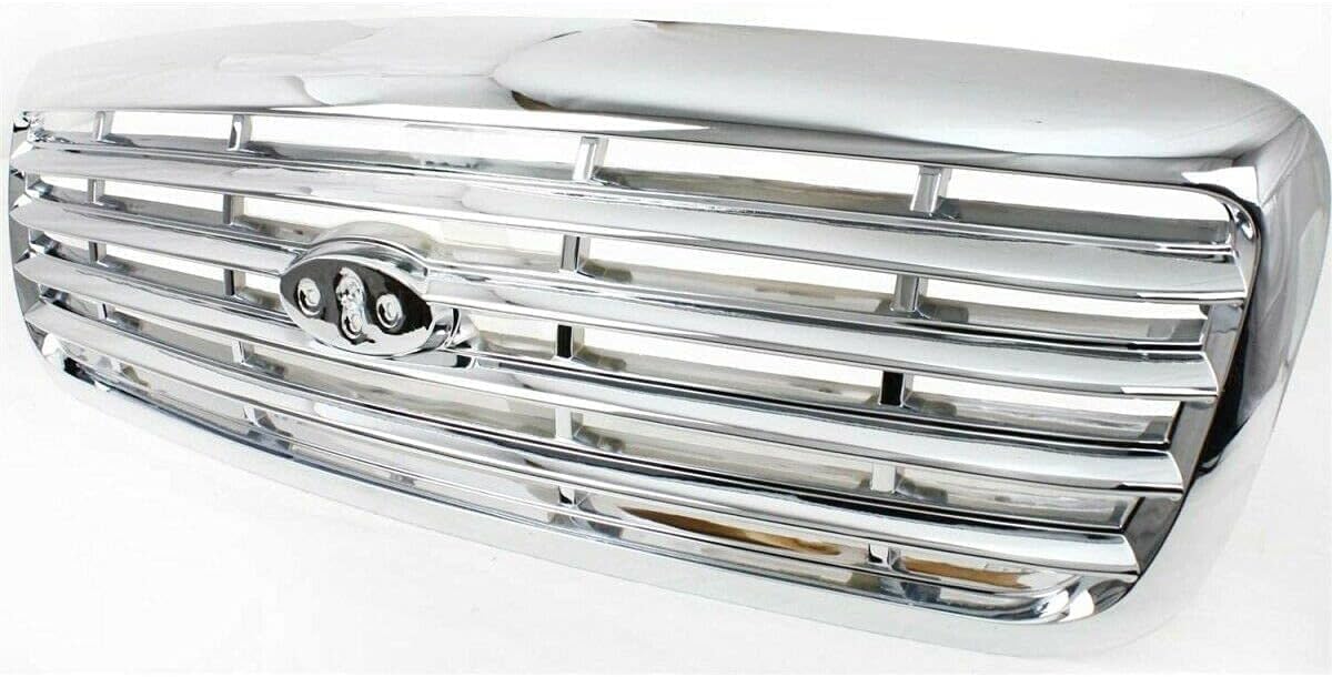 Front Grille Chrome Shell & Insert Plastic Direct Replacement Compatible With 1998-2011 Ford Crown Victoria 6W7Z8200BA-PFM