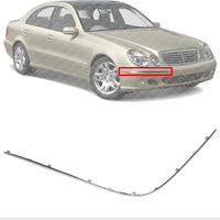 Front Bumper Molding Chrome Right Passenger Side Direct Replacement Compatible With 2000-2002 Mercedes-Benz E-Class MB1044102 2108851074