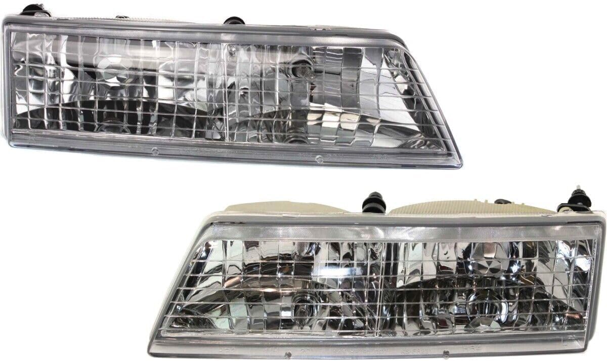 Set Of 2 Front Headlight Assembly Right Passenger & Left Driver Side Direct Replacement Compatible With 1995-1997 Mercury Grand Marquis FO2502148 FO2503148 F5MY13008B F5MY13008A