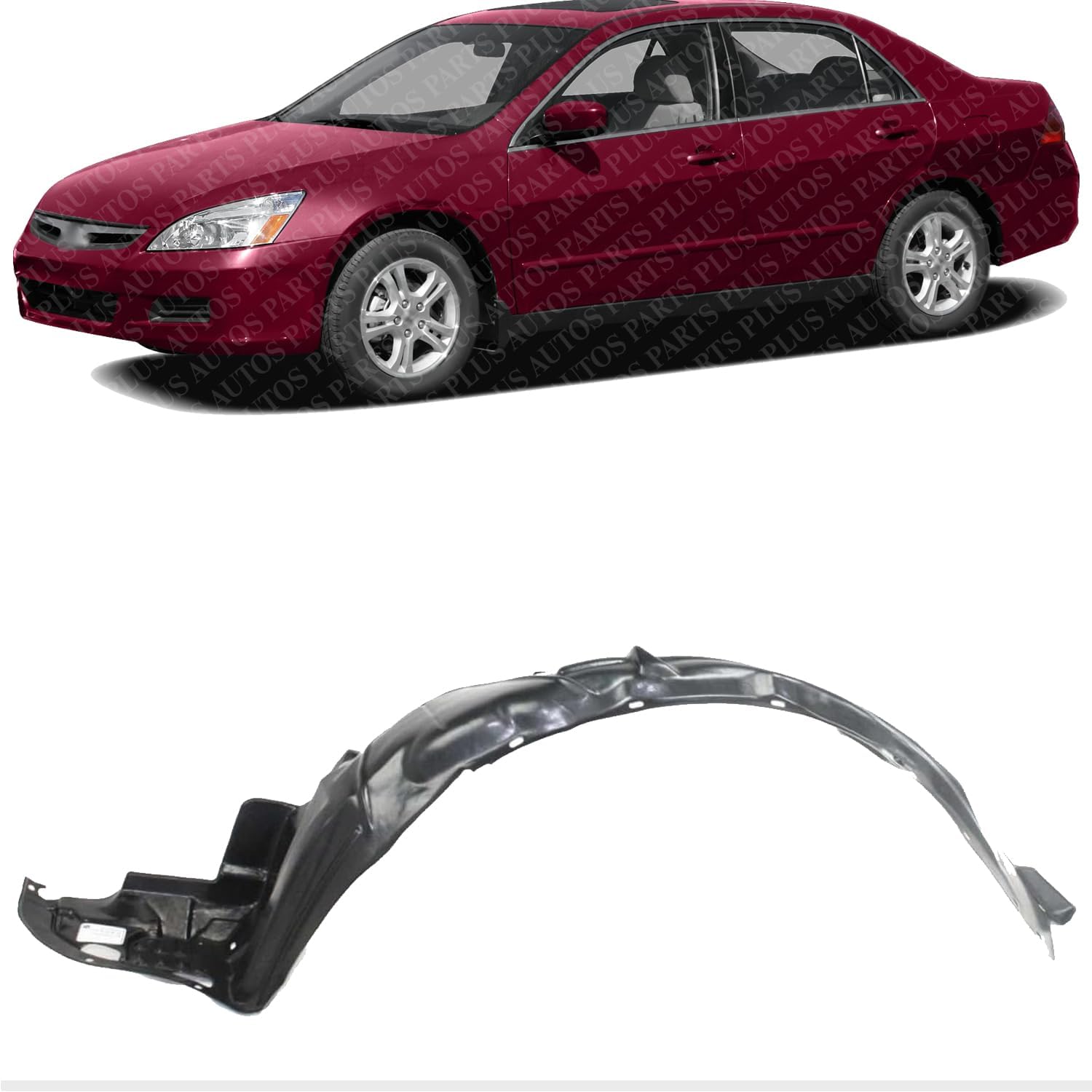 Front Fender Liner left Driver Side Direct Replacement Compatible With 2003-2007 Honda Accord HO1248114 74151SDAA00