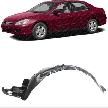 Front Fender Liner left Driver Side Direct Replacement Compatible With 2003-2007 Honda Accord HO1248114 74151SDAA00