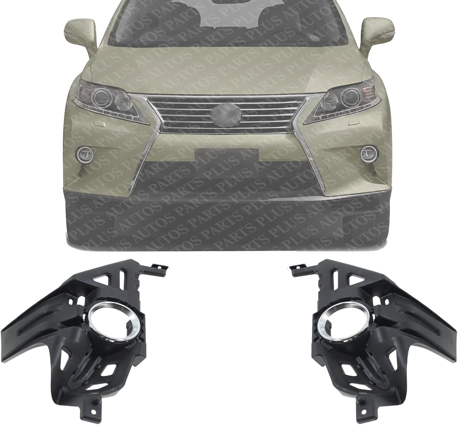 Set Of 2 Front Fog Light Bracket Plastic Left Driver & Right Passenger Side Direct Replacement Compatible With 2013-2015 Lexus RX350 / RX450h LX2603108 LX2602108