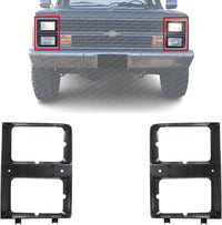 Set Of 2 Front Headlight Bezel With Dual Headlamps Without Molding Right Passenger & Left Driver Side Direct Replacement Compatible With 1983-1984 Chevrolet C/K Series GM2513109