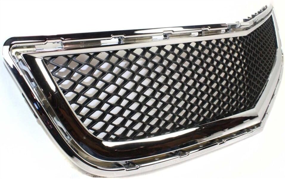 Front Bumper Grille Chrome Shell With Painted Black Insert Direct Replacement Compatible With 2009-2012 Chevrolet Traverse GM1036120 20756061