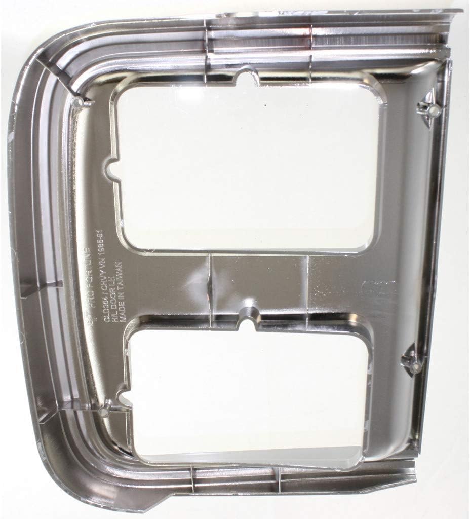 Set Of 2 Front Headlight Door Bezel Chrome Left Driver & Right Passenger Side Direct Replacement Compatible With 1985-1991 Chevrolet & GMC G-Series GM2513124 GM2512124 15596118