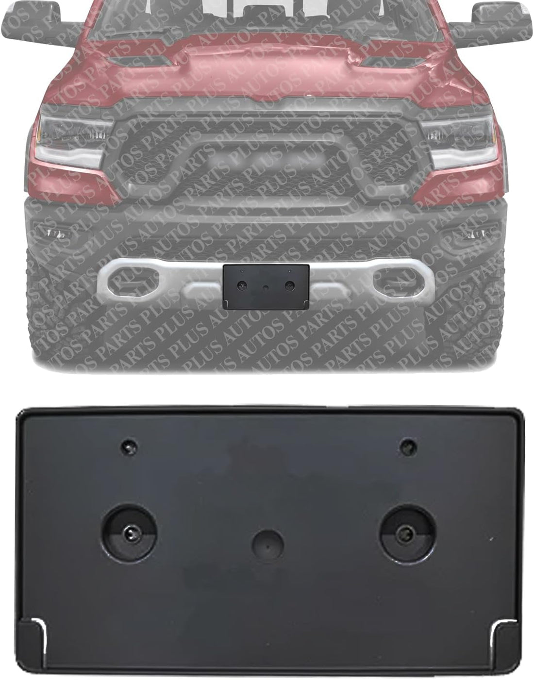 Front License Plate Bracket Direct Replacement Compatible with 2019-2024 Ram 1500 CH1068151 68274215AE