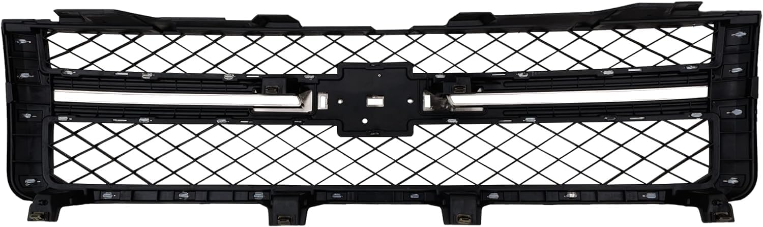 Front Grille Assembly Chrome Shell With Painted Black Insert Direct Replacement Compatible With 2011-2014 Chevrolet Silverado 2500HD 3500HD GM1200639 20966058