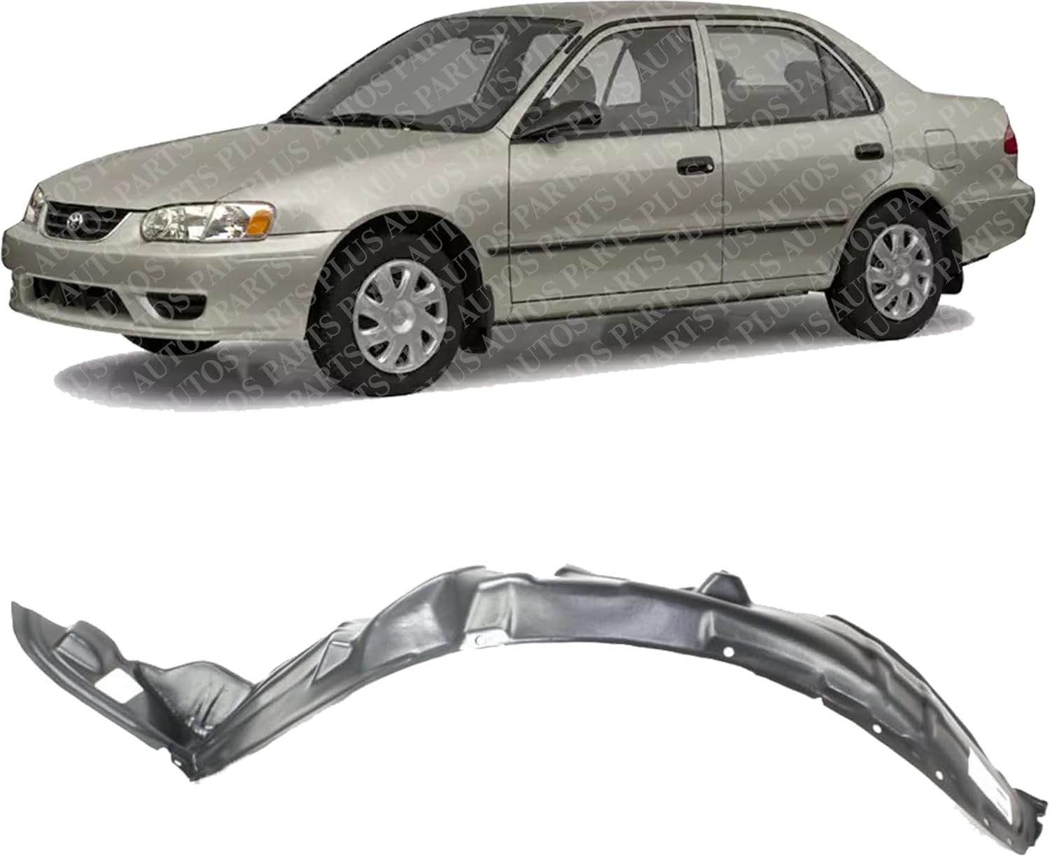 Front Fender Liner Left Driver Side Direct Replacement Compatible With 1998-2000 Toyota Corolla TO1246103 5387602030