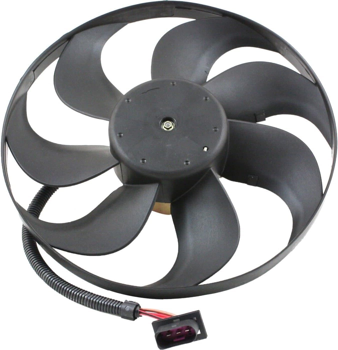Front Radiator Cooling Fan Assembly Direct Replacement Compatible With 1999-2006 Volkswagen Golf / 1999-2005 Jetta / 2000-2006 Audi TT Quattro VW3117105 6X0959455F