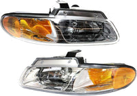 Set Of 2 Front Headlight Assembly Right Passenger & Left Driver Side Direct Replacement Compatible With 2000 Chrysler Town & Country/Voyager/Dodge Caravan CH2502134 CH2503134