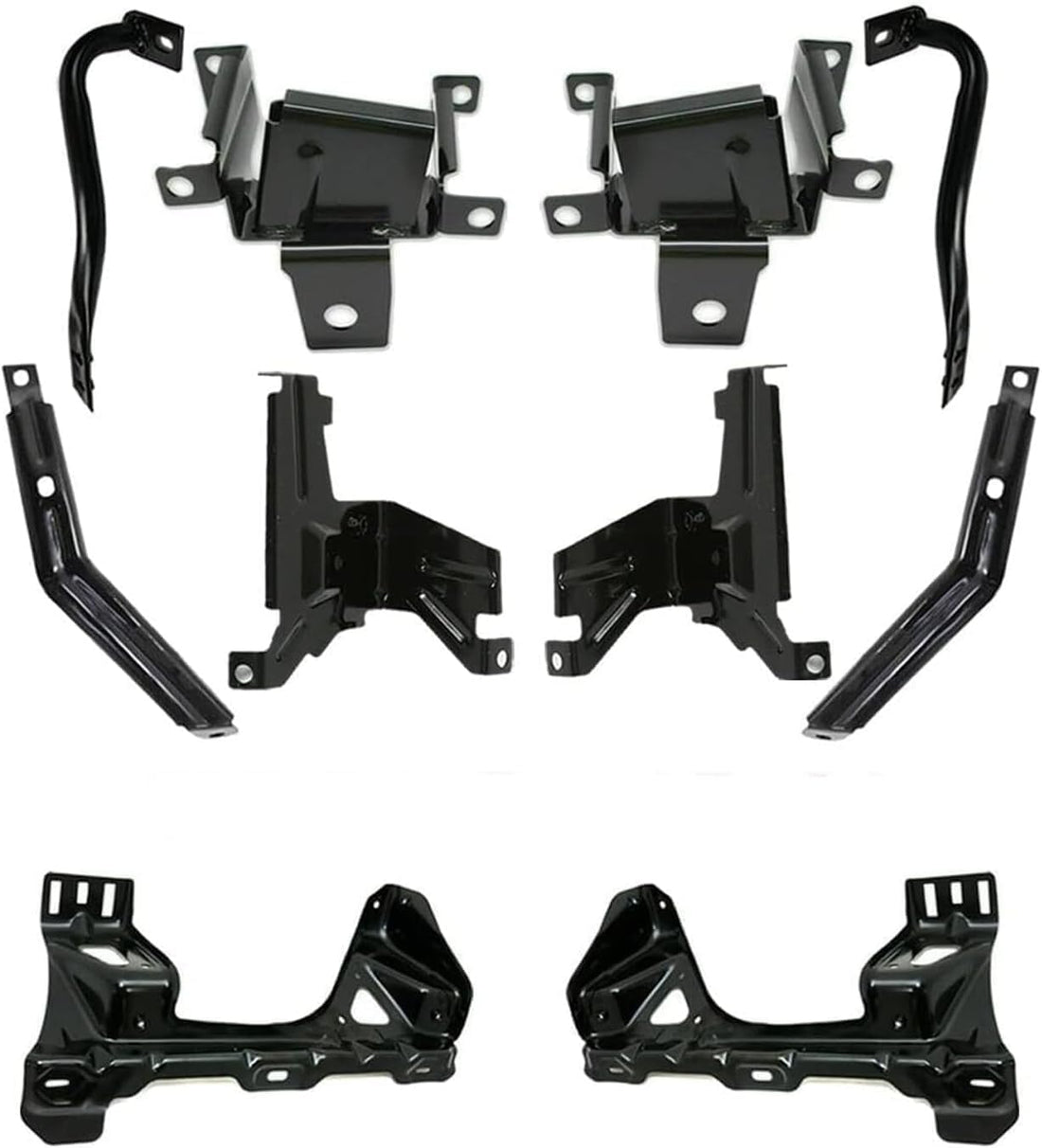 Set Of 10 Front Bumper Or Radiator Support Bracket Left Driver & Right Passenger Side Direct Replacement Compatible With GMC Sierra 1500 2007-2013 GM1067185 GM1066185 GM1067181