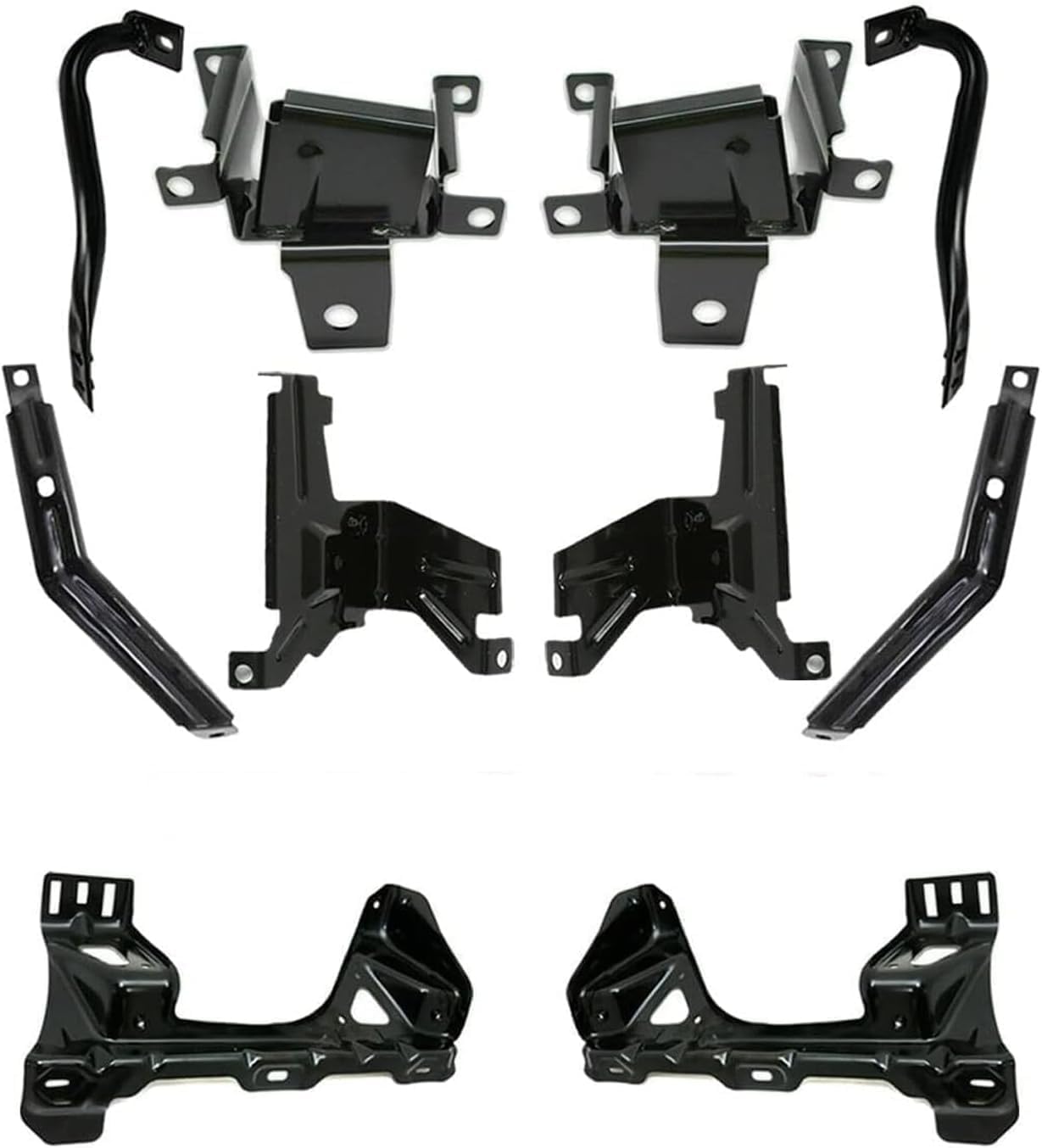 Set Of 10 Front Bumper Or Radiator Support Bracket Left Driver & Right Passenger Side Direct Replacement Compatible With GMC Sierra 1500 2007-2013 GM1067185 GM1066185 GM1067181