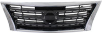 Front Grille Chrome Shell With Dark Gray Insert Direct Replacement Compatible With 2013-2015 Nissan Sentra NI1200253 623103RM0A