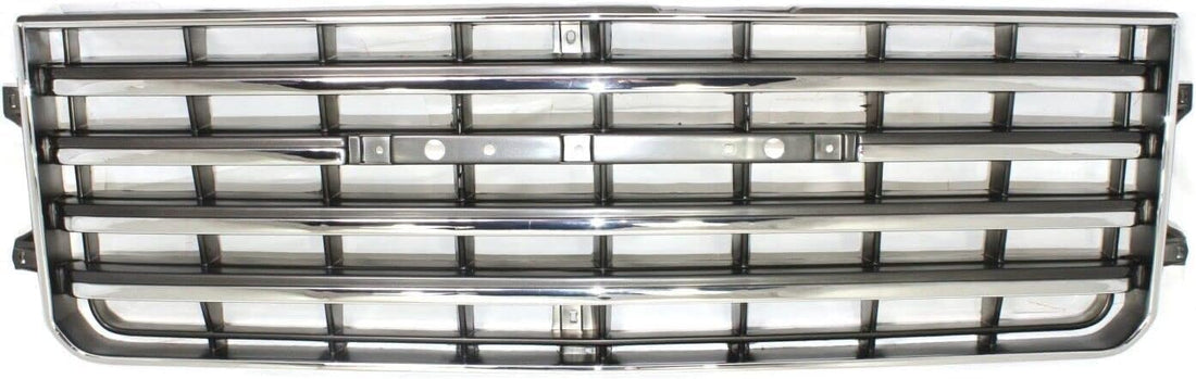 Front Grille Chrome Shell With Primed Insert Plastic Direct Replacement Compatible With 1981-1987 Toyota Land Cruiser TO1200231 5311190A01