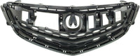Front Grille Primed Shell & Insert + Upper And Surround Molding Chrome Direct Replacement Compatible With 2015-2017 Acura TLX AC1200124 AC1210118 AC1202106 75105TZ3A01 75125TZ3A01
