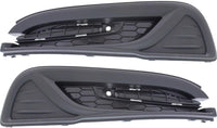 AUTOS PARTS PLUS Front Bumper Cover Primed + Lower Grille + Molding Chrome + Fog Light Cover Textured Right Passenger & Left Driver Side Direct Replacement Compatible With 2013-2015 Honda Civic