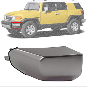 Front Bumper End Silver Plastic Left Driver Side Direct Replacement Compatible With 2007-2014 Toyota FJ Cruiser TO1004174 5242335020